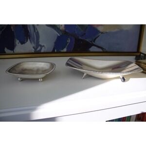WMF-Ikora Silverplate Footed Bowls Set of 2 Mid Century Modern German Trays